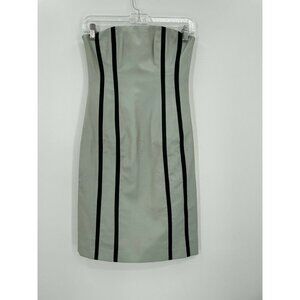 Tessuti Vintage Green Striped Dress Strapless Mini Short Regular Size 4